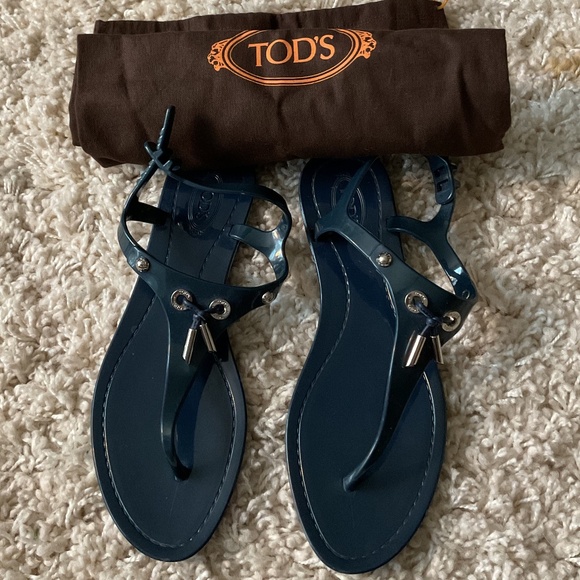 Tod's Shoes - Tod’s Navy Blue Jelly Sandals - size 37 with original bag!